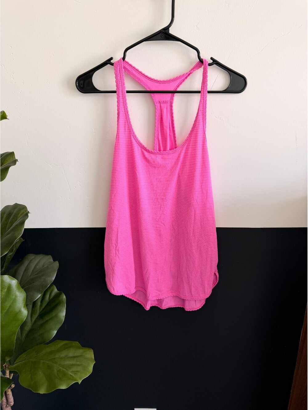 Lululemon 105 Singlet Tank Top Pink Striped Racerback